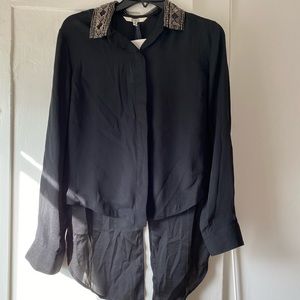 Black Blouse with sequin collar